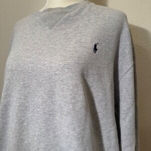Vintage Polo Sport Ralph Lauren Sweatshirt Gray Crewneck Pony Logo Large USA